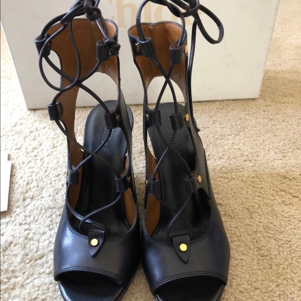 Chloe lace up wedges size 5 - Picture 2 of 8